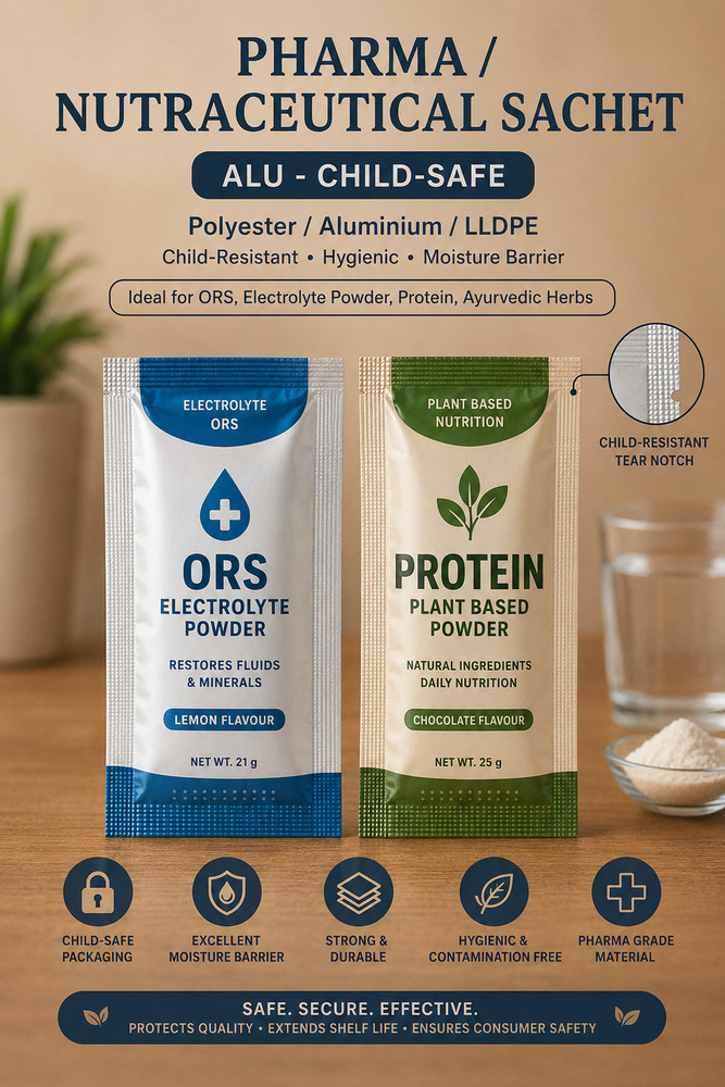 Pharma And Nutraceutical Sachet Packaging Pouch