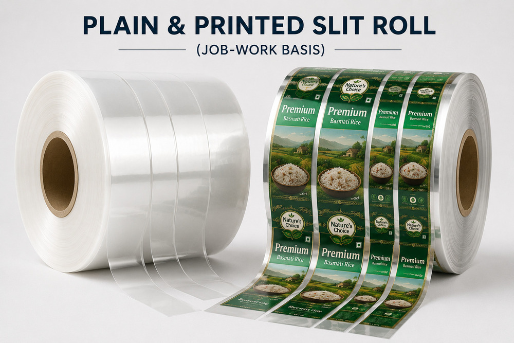 Plain And Printed Slit Packaging Pouch Roll