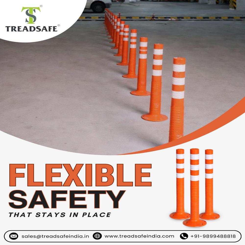 Flexible Traffic Spring Post - Color: Yellow