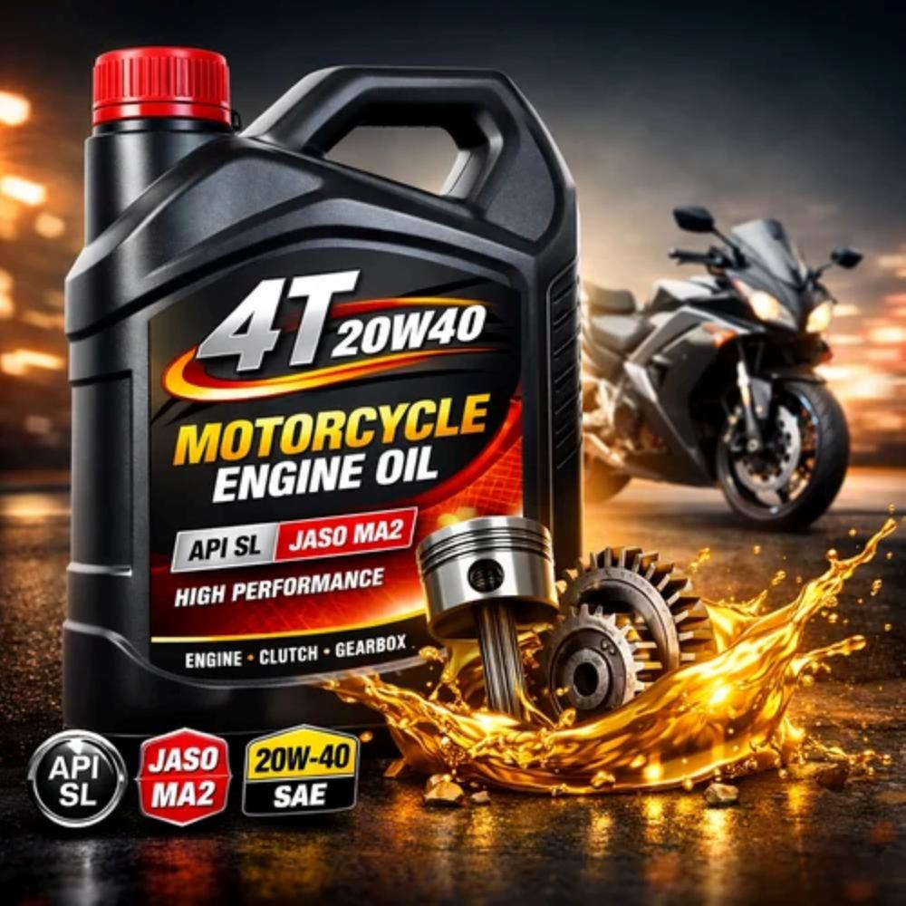 Motorcycle Engine Oil API SL JASO MA2 4T 20W40