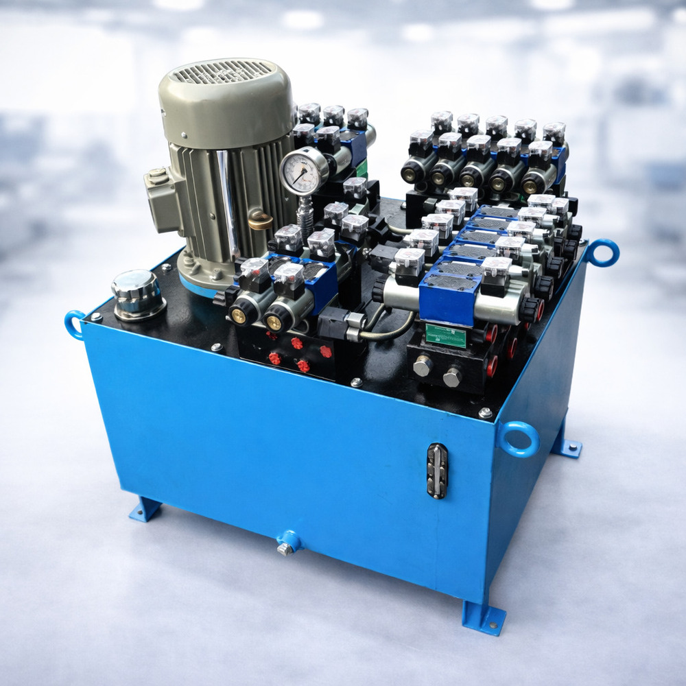 Multiple Cylinder Hydraulic Power Pack - Powder Coated Mild Steel, 200-600L Reservoir, Gear/Vane/Piston Pump, PLC Compatible, Multi-Cylinder Control