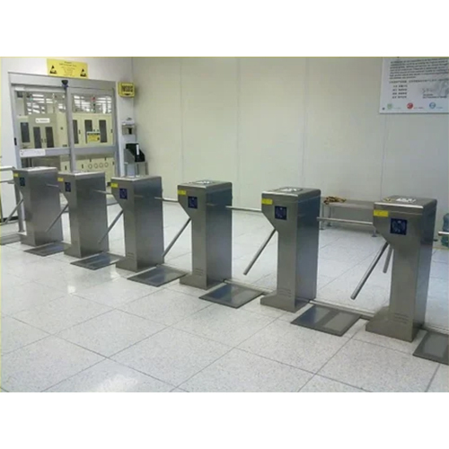 Automatic Flap Barrier - Stainless Steel, 3.5 Ft Height, Silver Color, 50 Hertz Frequency | Easy To Use, Digital Power Supply Solution