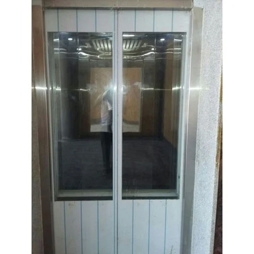 SS Half Vision Mirror Finish Glass Auto Door Elevator