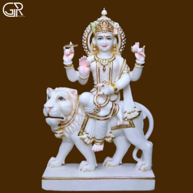 Marble Goddess Durga Mata Murti Statue