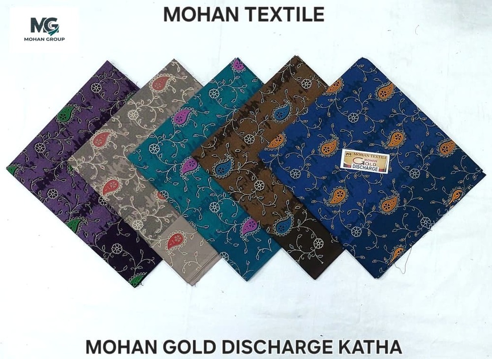 Mohan Gold Discharge Katha Nighty Fabric
