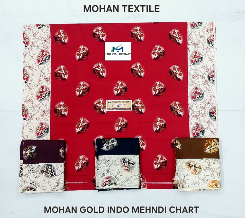 Mohan Gold Indo Mehndi Chart Nighty Fabric