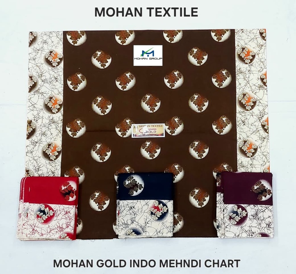 Mohan Gold Indo Mehndi Chart Nighty Fabric