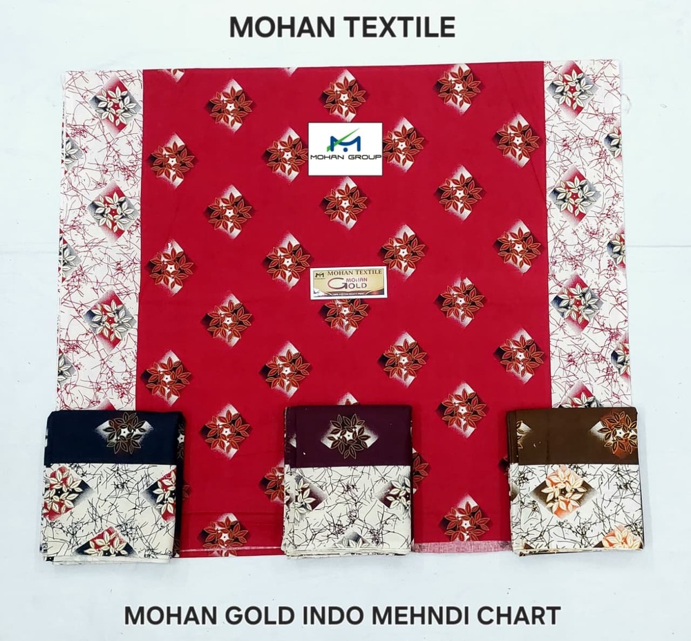 Mohan Gold Indo Mehndi Chart Nighty Fabric