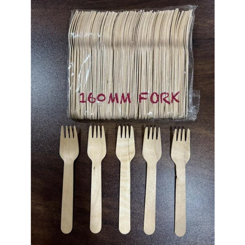 160mm Disposable Wooden Fork