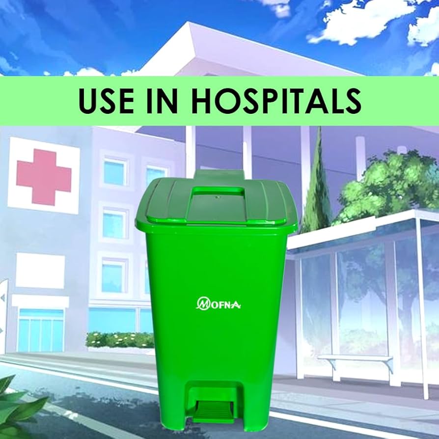 Bio Medical Green Plastic Pedal Dustbin 15 Liter