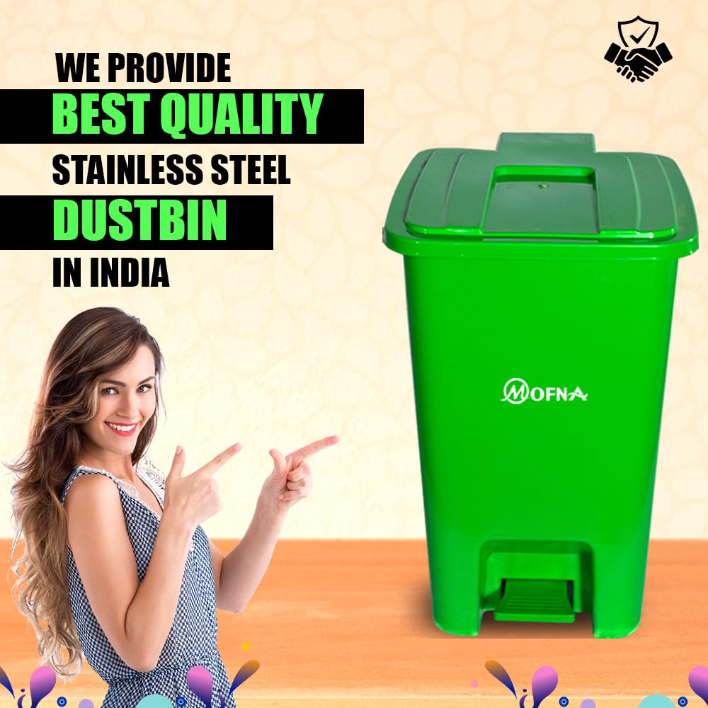 Bio Medical Green Plastic Pedal Dustbin 15 Liter