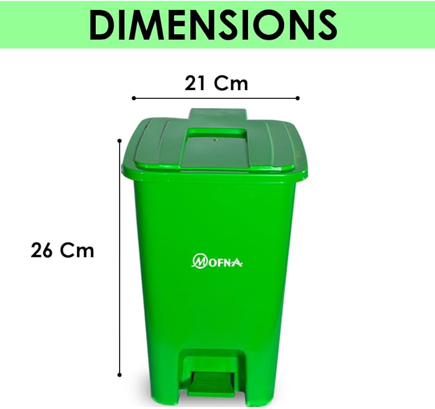 Bio Medical Green Plastic Pedal Dustbin 15 Liter