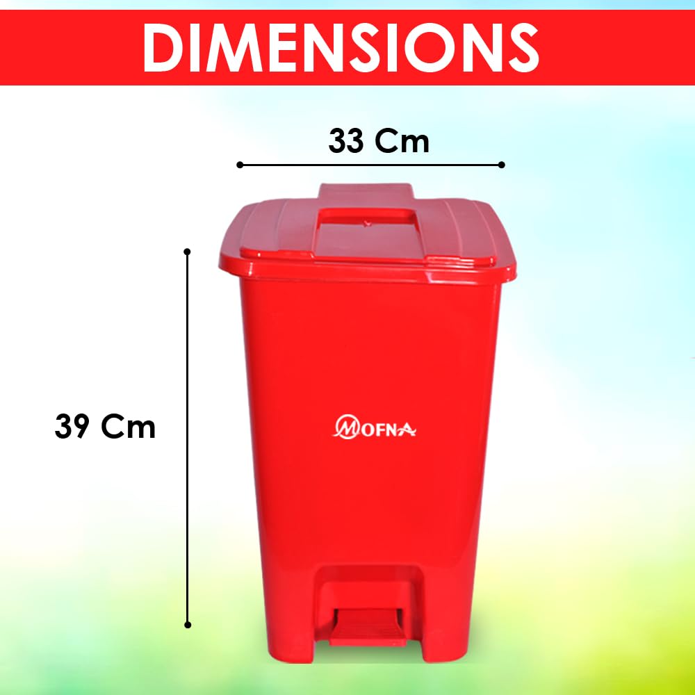 Bio Medical Red Plastic Pedal Dustbin, 20 Liter