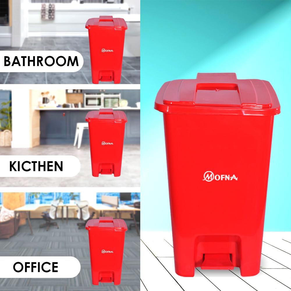 Bio Medical Red Plastic Pedal Dustbin, 20 Liter