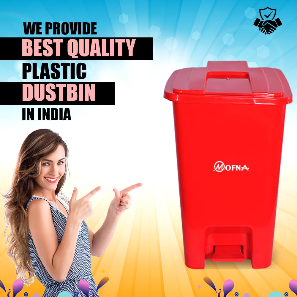 Bio Medical Red Plastic Pedal Dustbin, 20 Liter