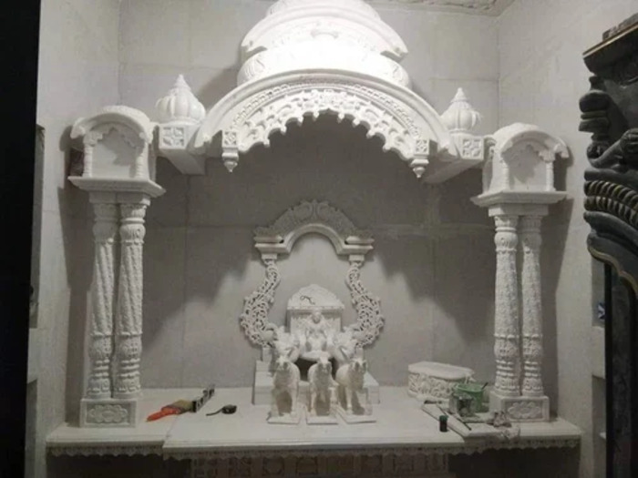 Marble Pooja Ghar Temple - Color: White