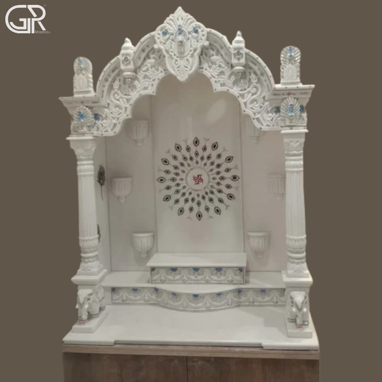 Designer White Marble Temple, (Ht-6ft)