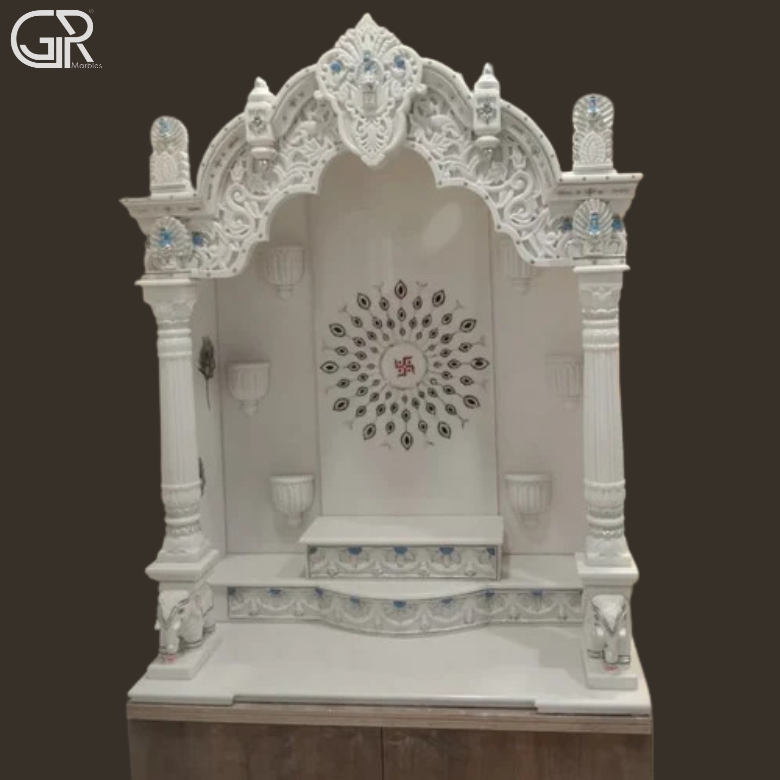 Designer White Marble Temple, (Ht-6ft)