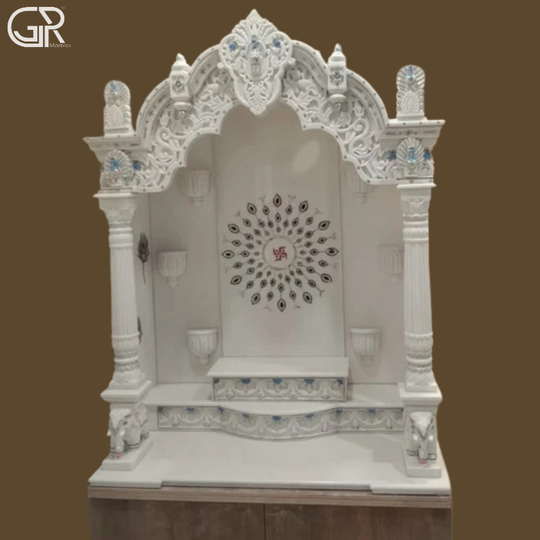 Designer White Marble Temple, (Ht-6ft)