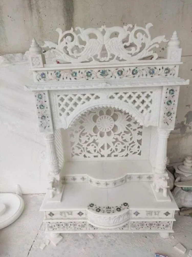 Designer White Marble Temple - Style: Religious