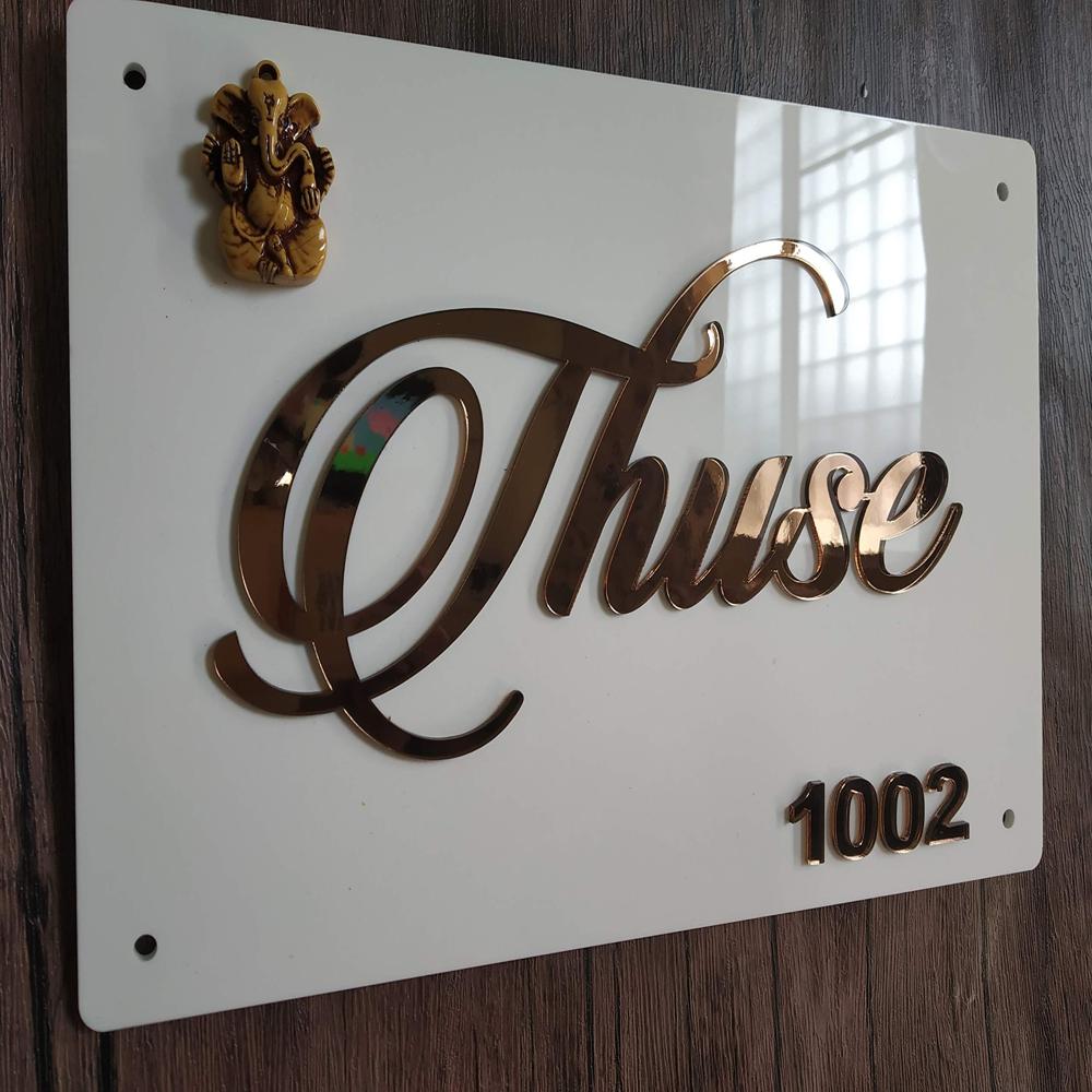 Acrylic Customised Name Plate - Application: House/Office