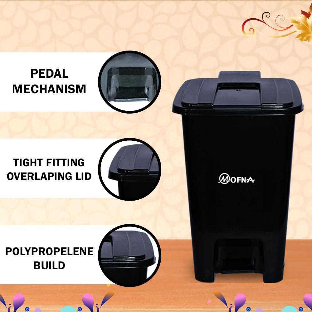 Bio Medical Black Plastic Pedal Dustbin, 60 Liter