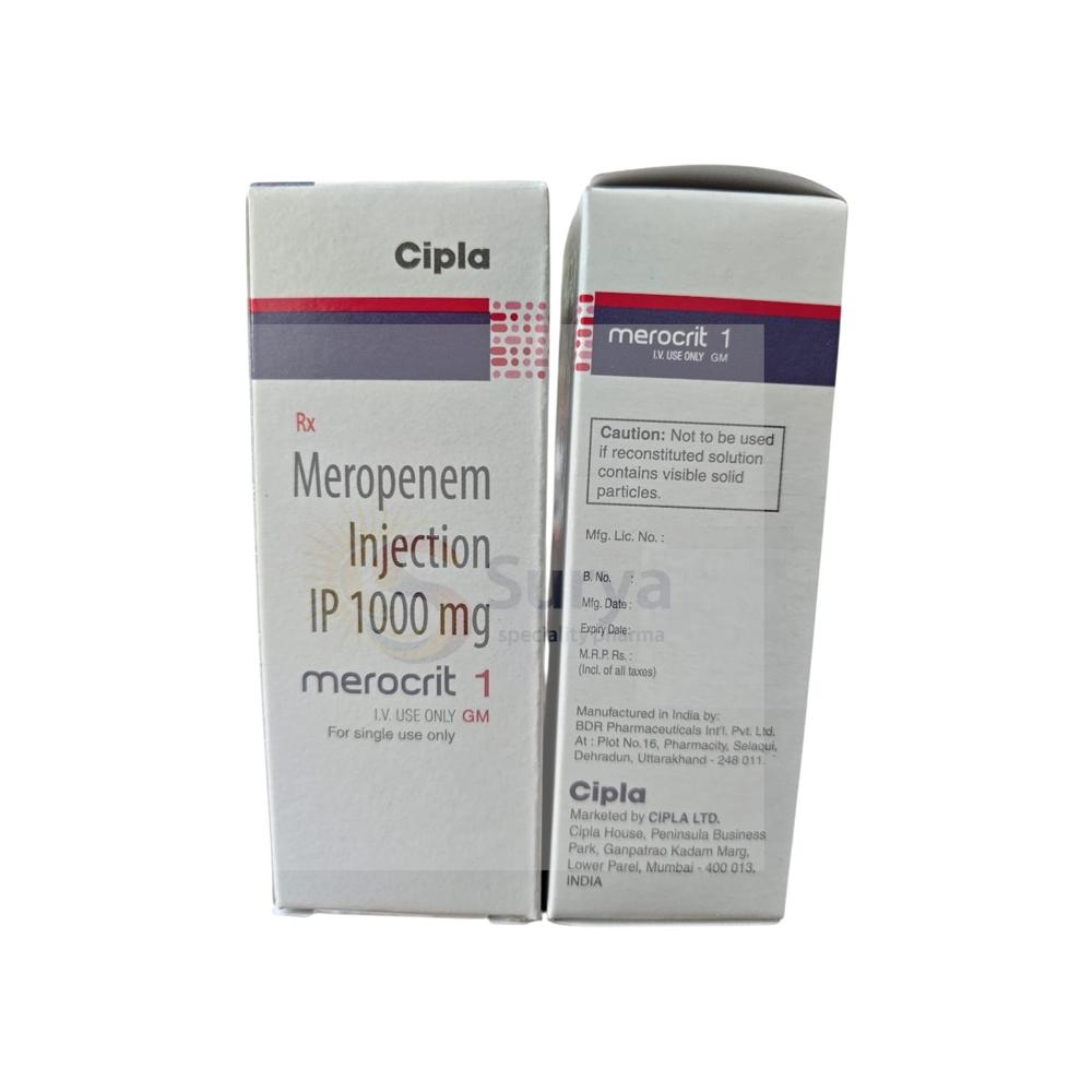 Merocrit 1 Gm Injection - Ingredients: Severe Bacterial Infections