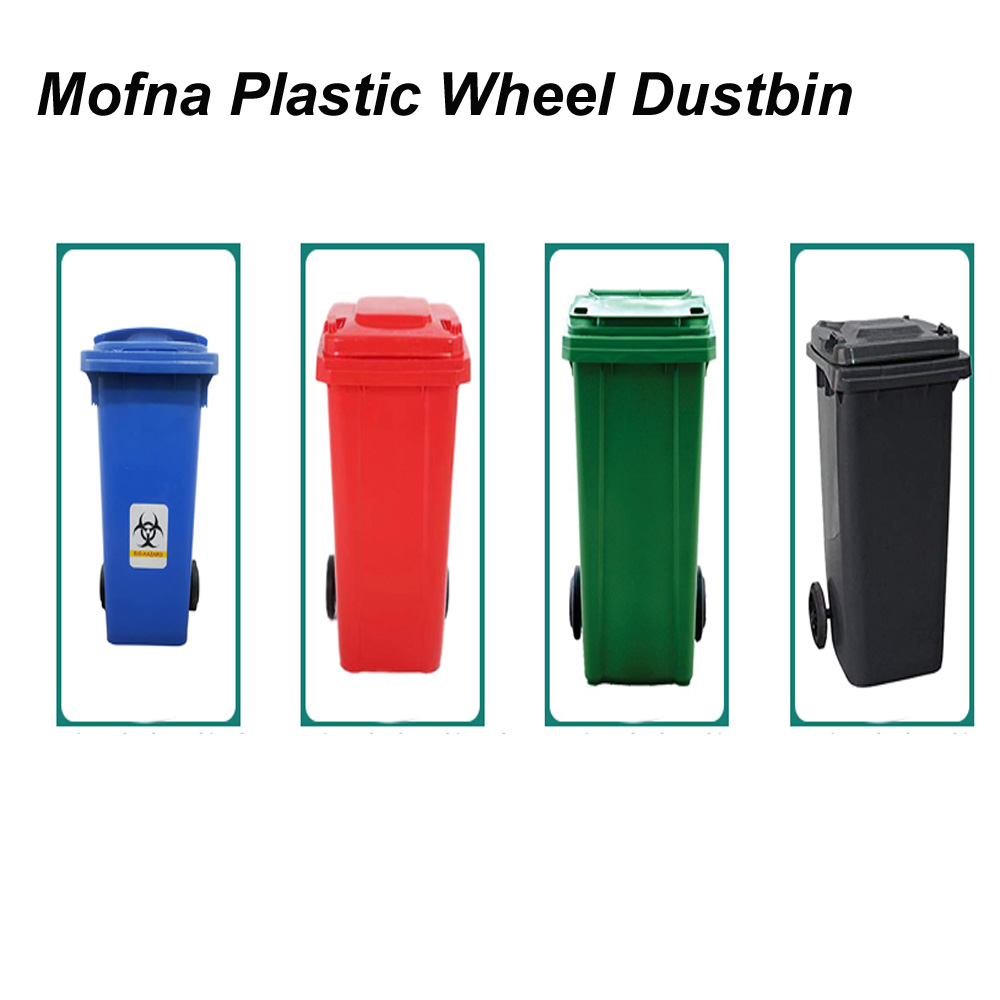 Bio Medical Blue Plastic Wheel Dustbin, 120 Liter