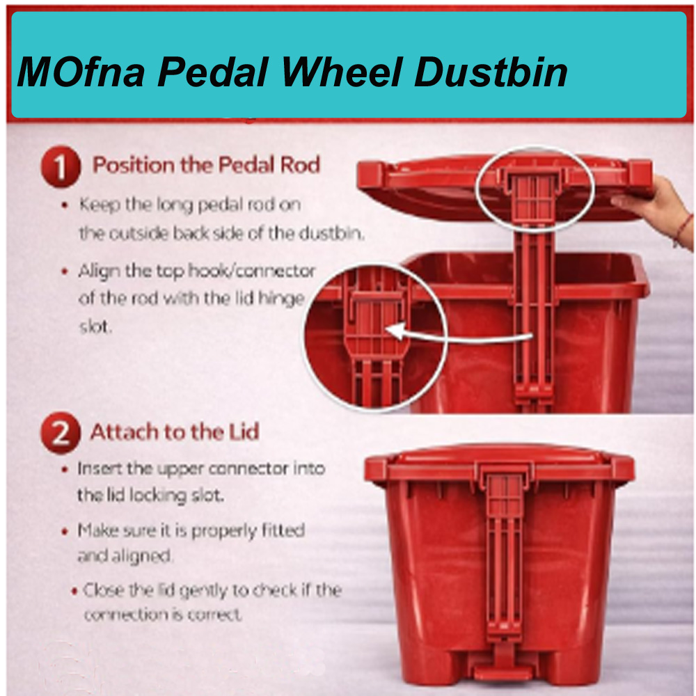 Bio Medical Red Plastic Wheel Dustbin, 240 Liter