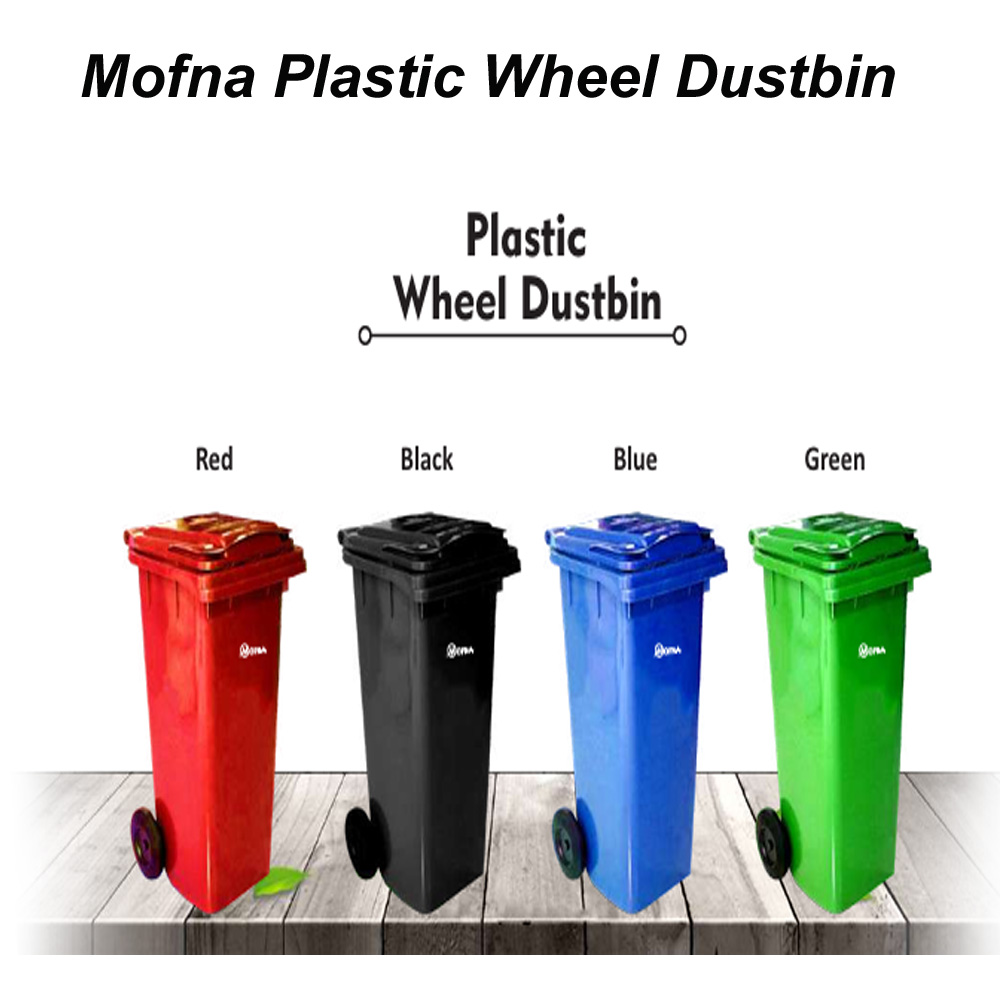 Bio Medical Red Plastic Wheel Dustbin, 240 Liter