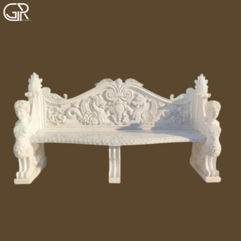 White Marble Stone Benches