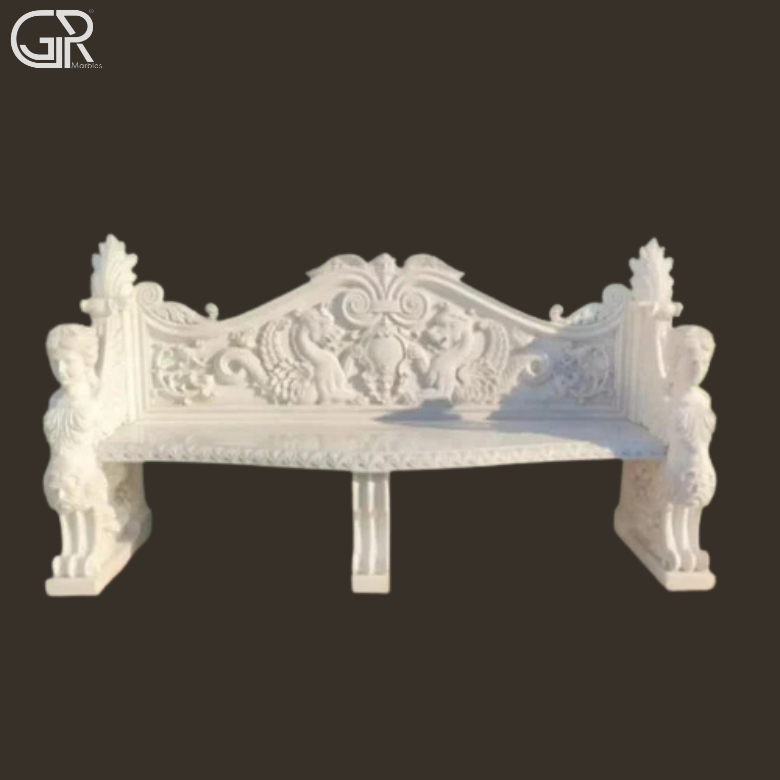 White Marble Stone Benches