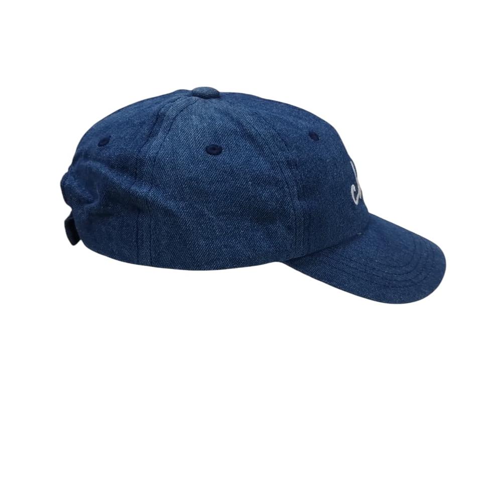 Washed Denim 6 Panel Baseball Cap - Midweight Washed Denim, Adjustable Metal Buckle, Blue, Breathable Durable Fade-resistant