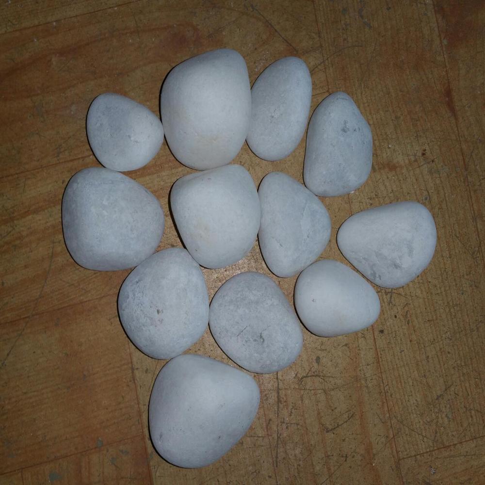 Wholesale Milky White Tumbled Marble Pebbles Natural Snow White Stones for Garden Landscaping Decor