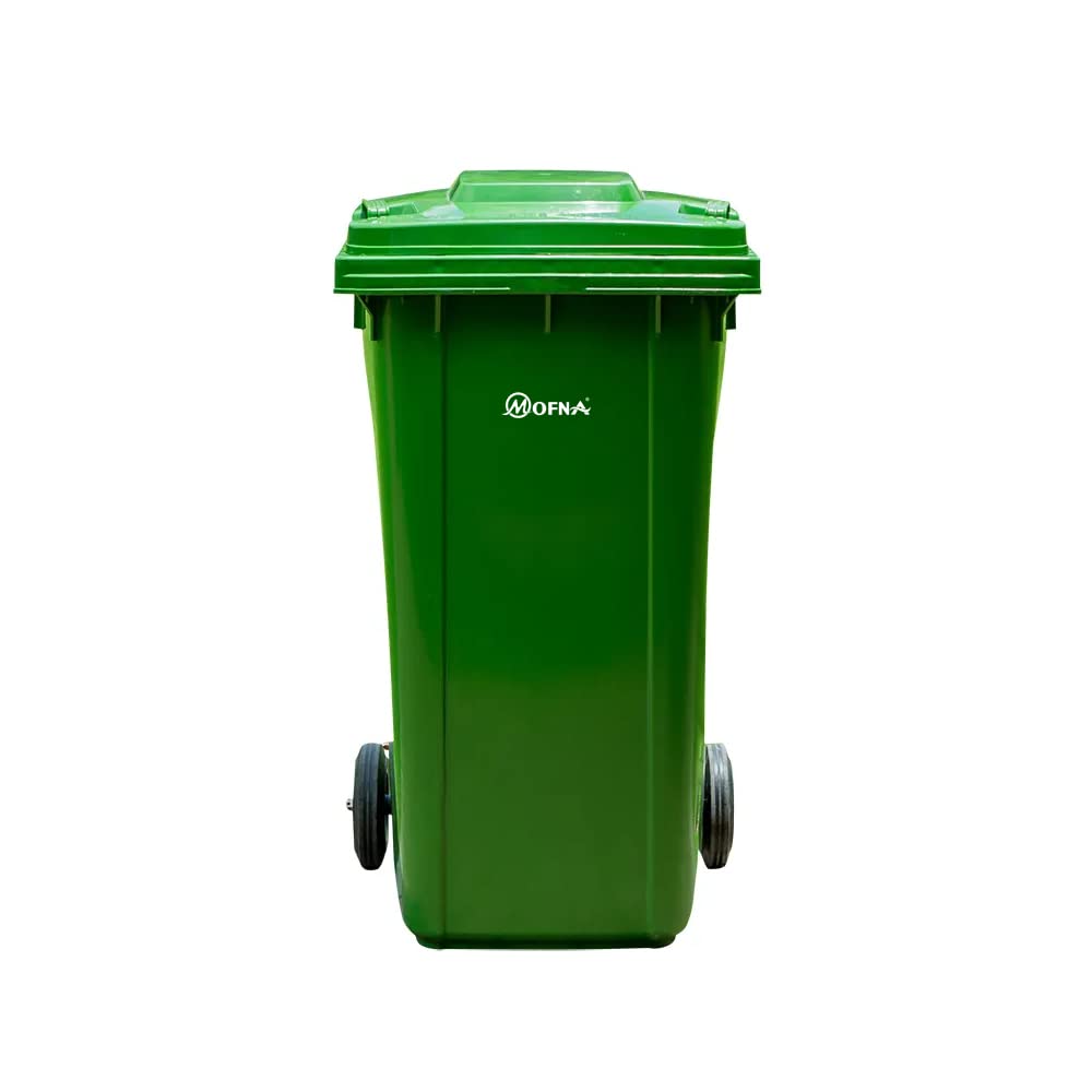 Bio Medical  Green Plastic Wheel Dustbin