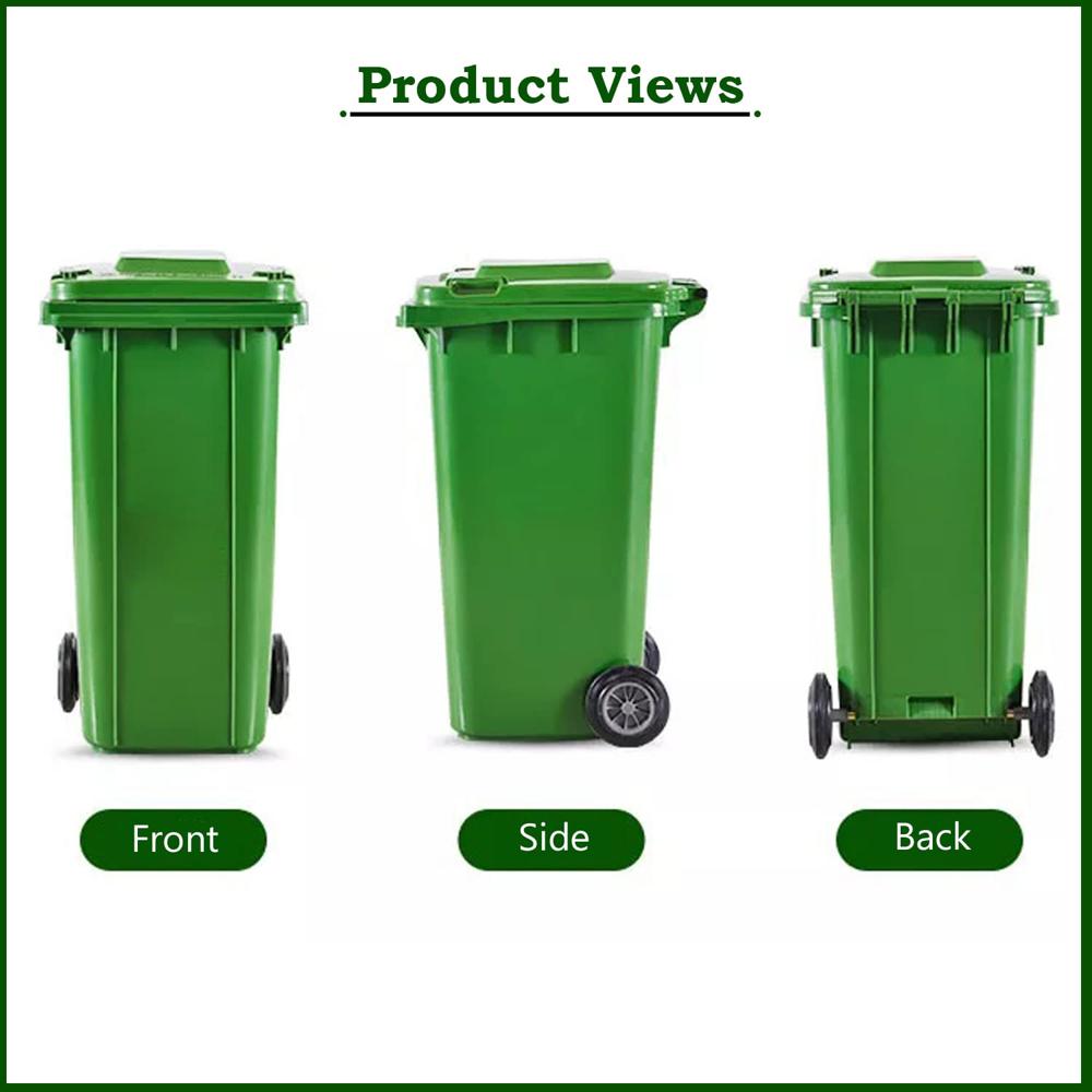  Bio Medical  Green Plastic Wheel Dustbin