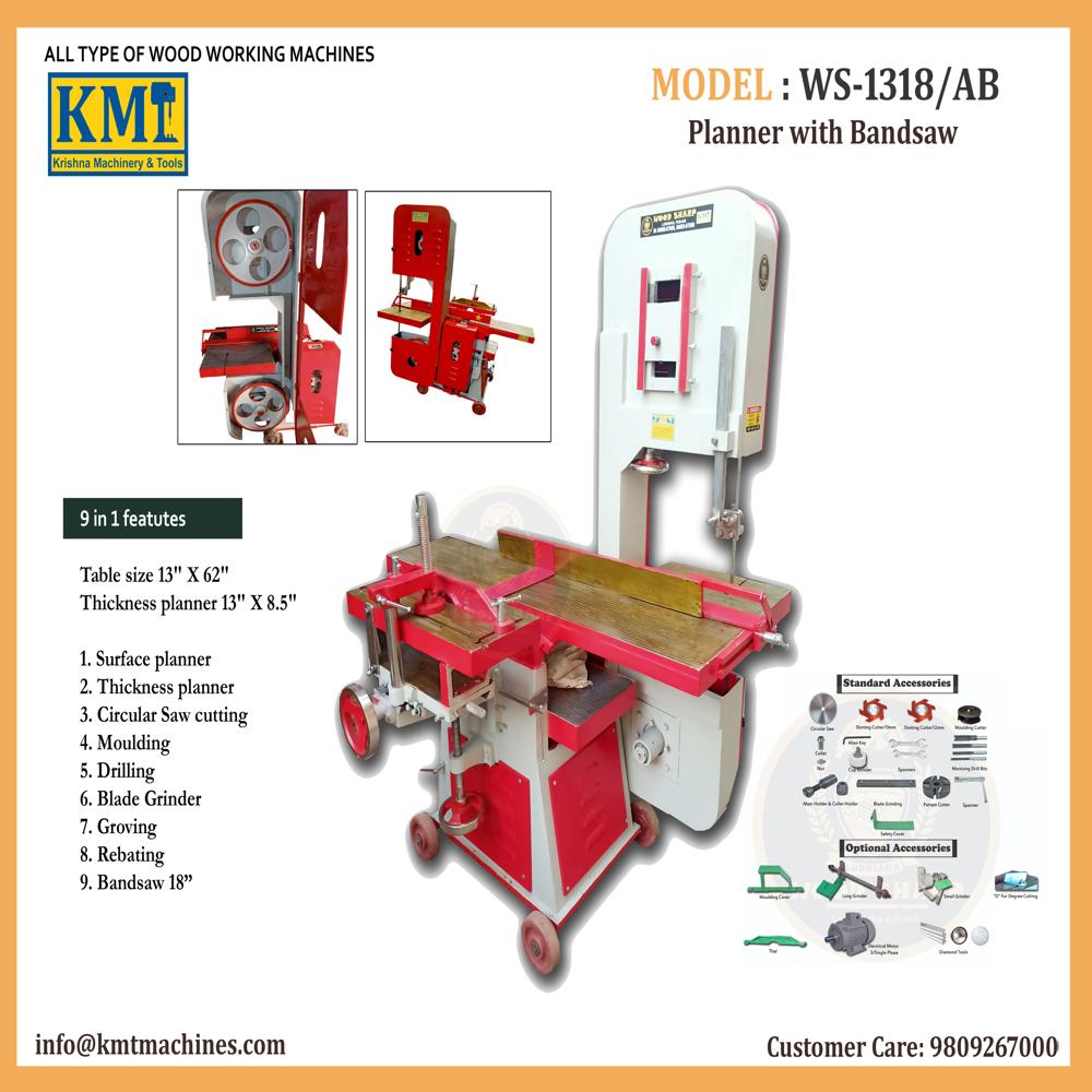 Wood Planer Machine With Attached Bandsaw 