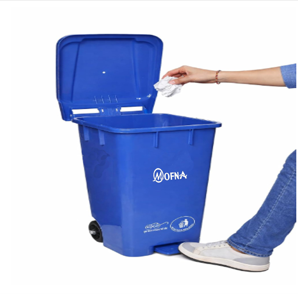 Bio medical Blue Pedal Wheel Dustbin, 80 Liter