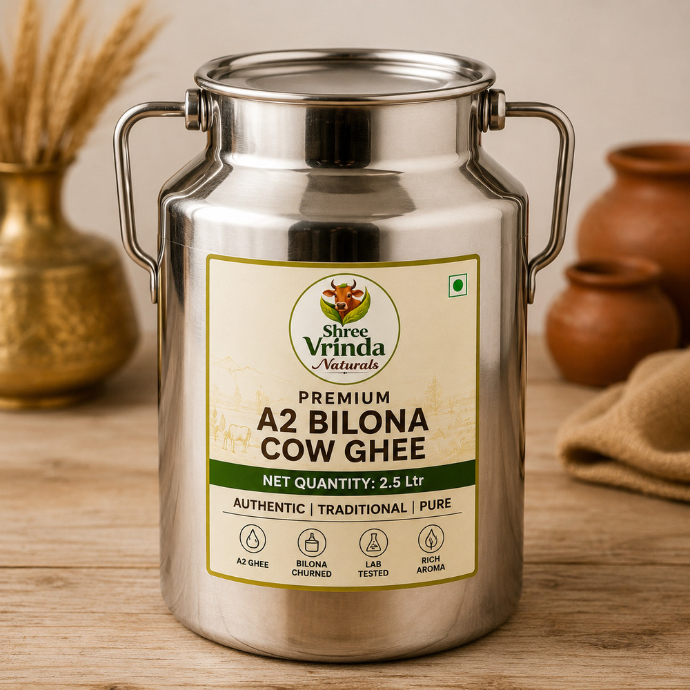 A2 Bilona Cow Ghee 2.5 Litre Steel Dolchi