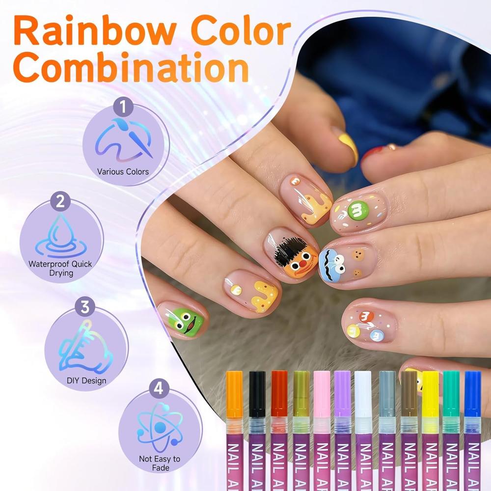 0.5mm Ultra Fine Nail Art Marker Pens