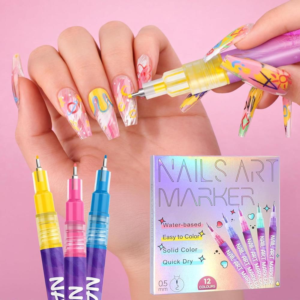 0.5mm Ultra Fine Nail Art Marker Pens