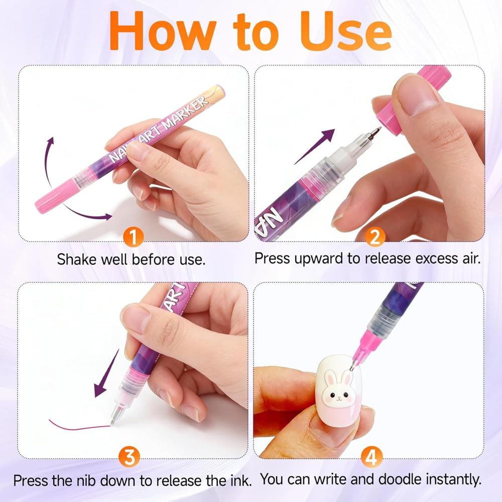 0.5mm Ultra Fine Nail Art Marker Pens