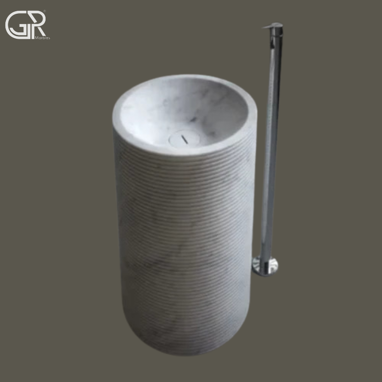 Marble Black Pedestal Wash Basin