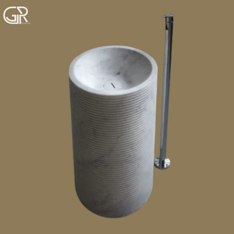 Marble Black Pedestal Wash Basin