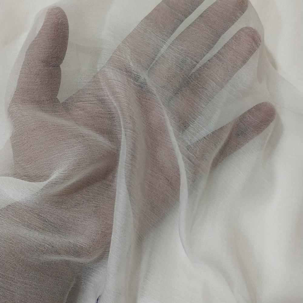 White Pure Viscose Chiffon Dyeable Fabric