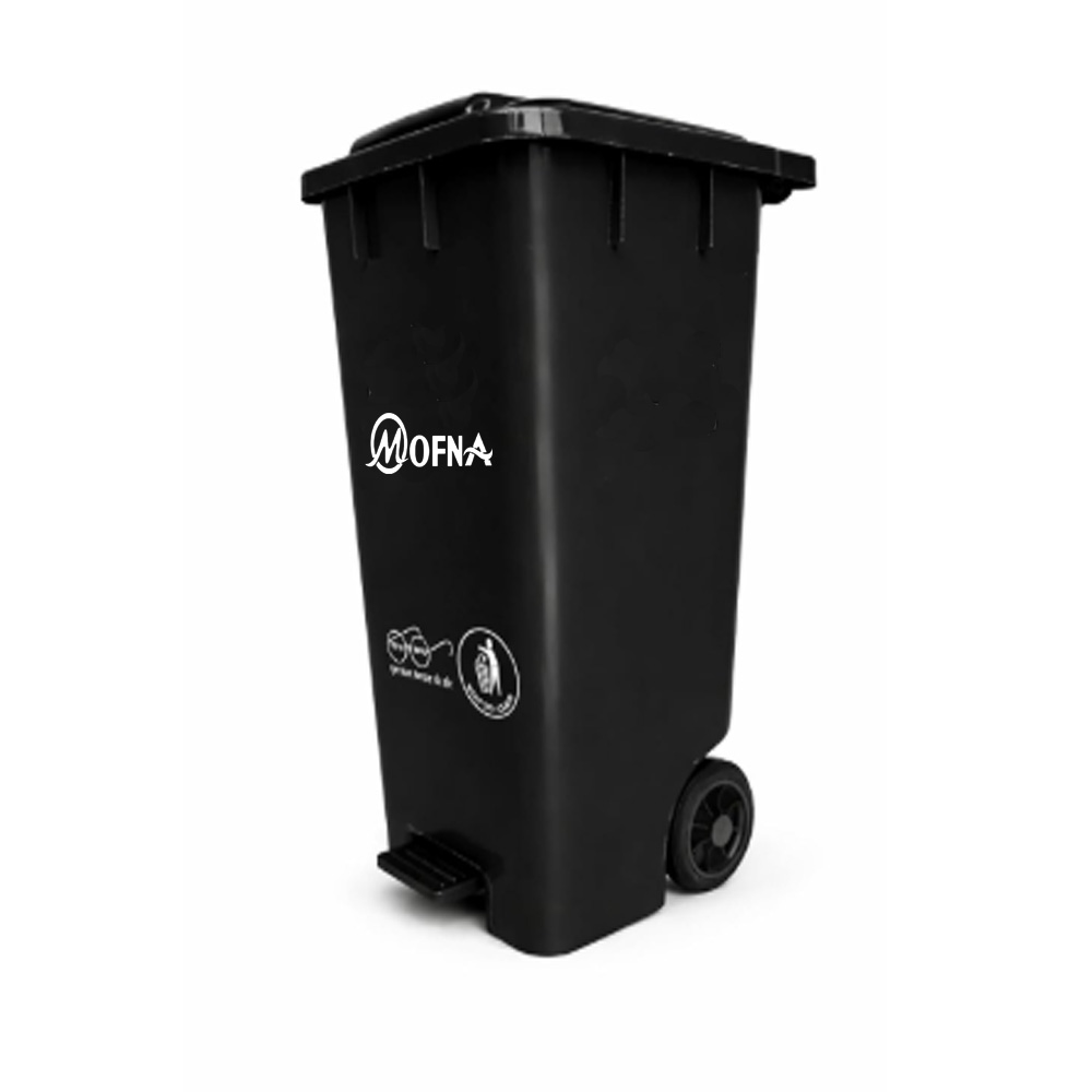 Bio Medical Black Pedal Wheel Dustbin, 240 Liter