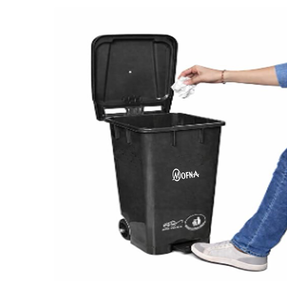 Bio Medical Black Pedal Wheel Dustbin, 240 Liter