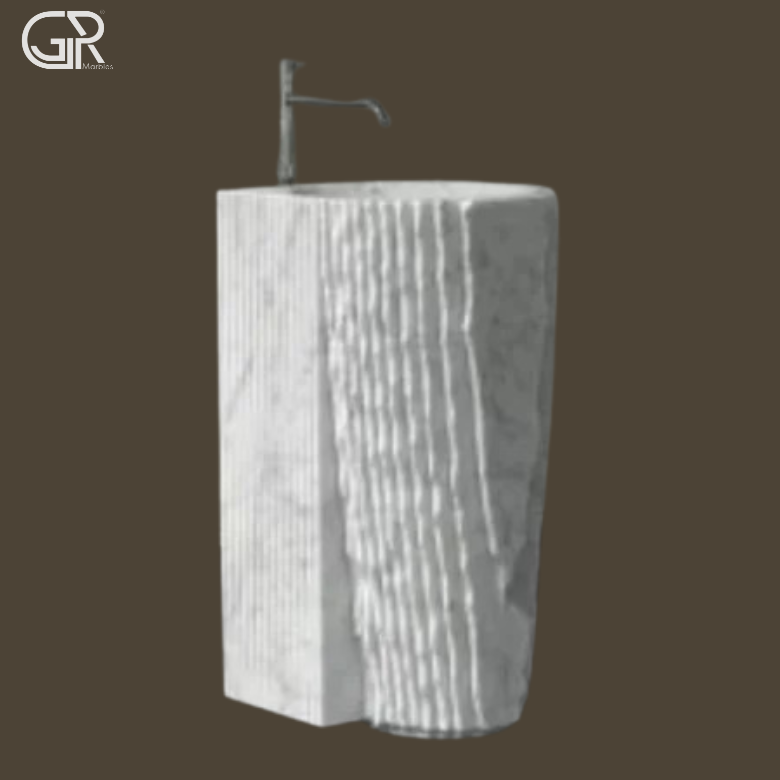 white Marble Pedestal Wash Basin