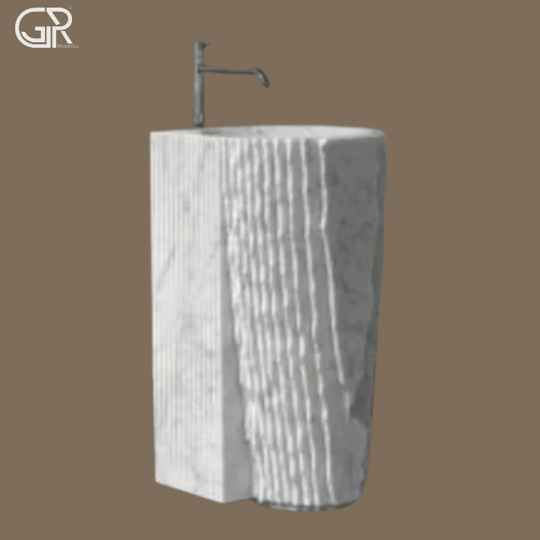 white Marble Pedestal Wash Basin