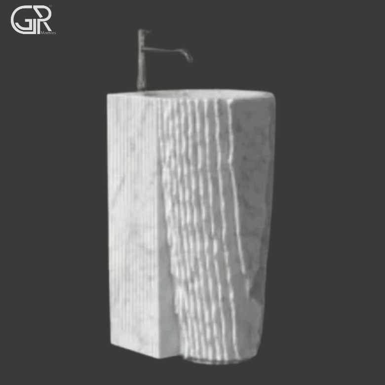 white Marble Pedestal Wash Basin